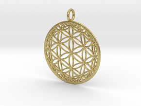 Hyperbolic Seed of Life 40mm in Natural Brass