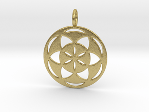 Seed of Life filled 29mm in Natural Brass