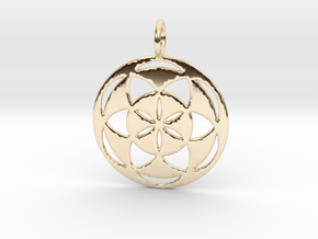 Seed of Life filled 29mm in 14k Gold Plated Brass