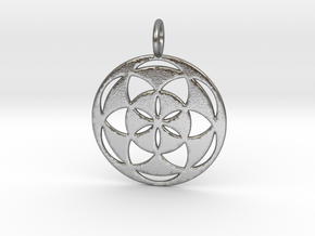 Seed of Life filled 29mm in Natural Silver