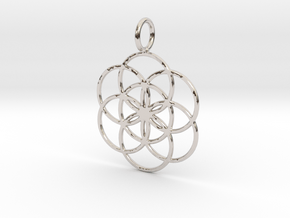 Seed of Life 27mm 33mm 45mm in Rhodium Plated Brass: Small