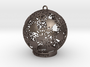Flower Snowflake Ornament in Polished Bronzed-Silver Steel