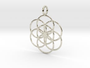 Seed of Life 27mm 33mm 45mm in 14k White Gold: Medium