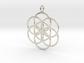 Seed of Life 27mm 33mm 45mm in 14k White Gold: Large