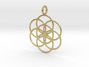 Seed of Life 33mm in Natural Brass