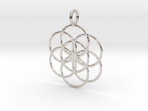 Seed of Life 33mm in Rhodium Plated Brass