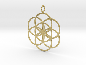 Seed of Life 45mm in Natural Brass