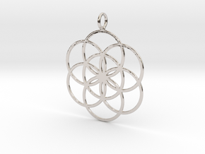 Seed of Life 45mm in Rhodium Plated Brass