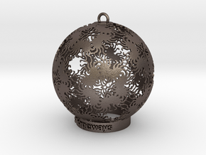 Sun Kaleidoscope Ornament in Polished Bronzed-Silver Steel