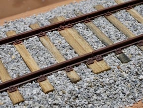 Schienenbefestigung Lasche für 15m Gleis 1:45 in Tan Fine Detail Plastic