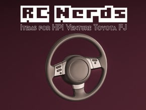RCN187 Steering Wheel for HPI Toyota FJ in White Natural Versatile Plastic