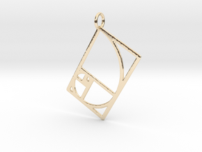 Golden Rectangle Spiral 41mm x 53mm in 14k Gold Plated Brass