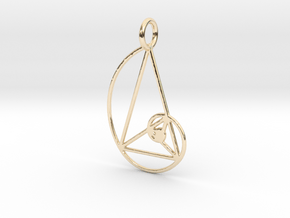 Golden Triangle Spiral 30x52 mm in 14k Gold Plated Brass