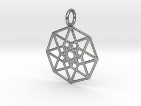 2D Hypercube 29mm in Natural Silver