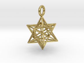 Stellated Dodecahedron - 2 sizes - 23mm & 31mm in Natural Brass: Small