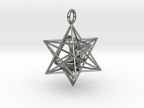 Angel Starship Stellated Dodecahedron w window 30m in Natural Silver