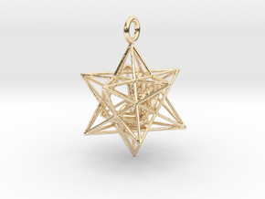 Angel Starship Stellated Dodecahedron 30m in 14k Gold Plated Brass