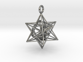 Angel Starship Stellated Dodecahedron 30m in Natural Silver