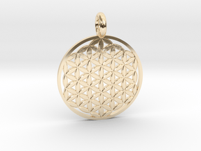 Flower of Life Pendant 22mm and 30mm in 14k Gold Plated Brass: Medium