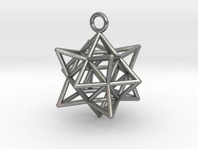 Stellated Cuboctahedron 35mm in Natural Silver