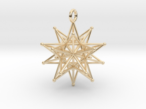 Stellated Icosahedron 27mm diameter in 14k Gold Plated Brass