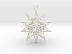 Stellated Icosahedron 27mm diameter in White Natural Versatile Plastic
