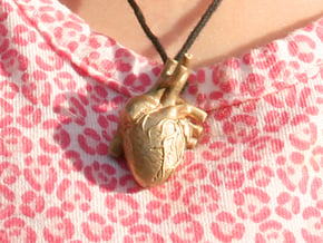 Anatomical Heart Pendant in Natural Bronze