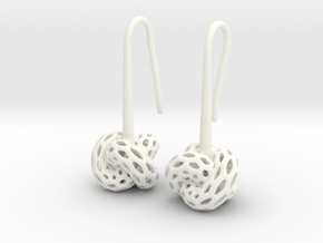 D-STRUCTURA Earrings. Stylized Chic in White Processed Versatile Plastic: Small