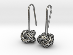 D-STRUCTURA Earrings. Stylized Chic in Natural Silver: Small