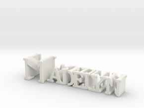 3dWordFlip: Madelyn/Meredith in White Natural Versatile Plastic