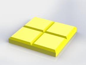 Yellow Square Coaster in Yellow Processed Versatile Plastic