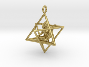Star Tetrahedron Angel 30 mm in Natural Brass