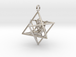 Star Tetrahedron Angel 30 mm in Platinum