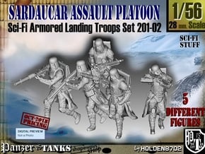 1/56 Sci-Fi Sardaucar Platoon Set 201-02 in Tan Fine Detail Plastic