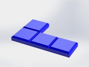 Blue Reverse L-Shaped Coaster in Blue Processed Versatile Plastic