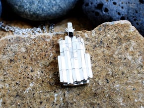 Columnar Basalt Pendant - Geology Jewelry in Polished Silver