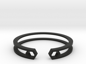 HH Bracelet Sharp, Medium Size, 65mm. Minimalistic in Black Premium Versatile Plastic: Medium