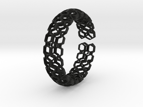 HQ Bracelet, Medium Size, d=65mm. Strong, Bold, Un in Black Premium Versatile Plastic: Medium