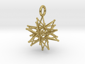 stellated icosa 26mm and 37mm in Natural Brass: Medium