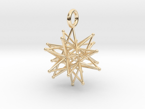 stellated icosa 26mm and 37mm in 14k Gold Plated Brass: Medium