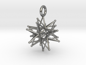 stellated icosa 26mm and 37mm in Natural Silver: Medium