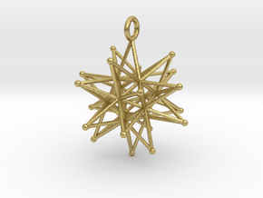 stellated icosa 26mm and 37mm in Natural Brass: Large