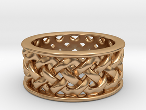 Knotwork Ring - complex in Polished Bronze: 4 / 46.5