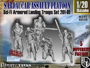 1/20 Sci-Fi Sardaucar Platoon Set 201-01 in White Natural Versatile Plastic