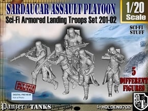 1/20 Sci-Fi Sardaucar Platoon Set 201-02 in White Natural Versatile Plastic