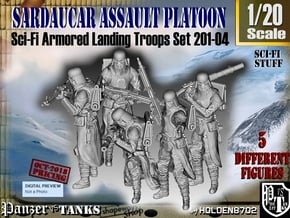 1/20 Sci-Fi Sardaucar Platoon Set 201-04 in White Natural Versatile Plastic