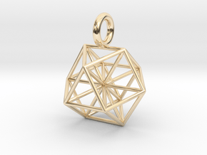 Vector Equilibrium - Cuboctahedron pendant - 21mm  in 14k Gold Plated Brass: Small