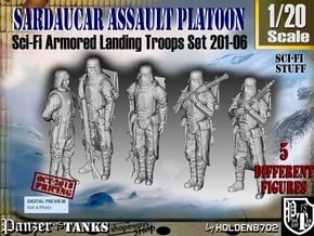 1/20 Sci-Fi Sardaucar Platoon Set 201-06 in White Natural Versatile Plastic