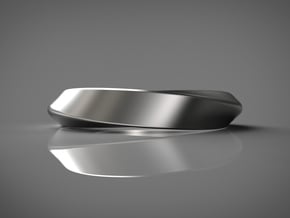 3/4 Mobius Ring (Inside diameter 16.6 mm) in Fine Detail Polished Silver