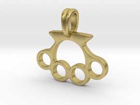 Knuckle Pendant Jewelry Symbol in Natural Brass